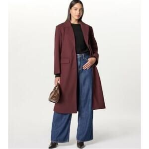 NWT The Drop Women’s Liam Loose Overcoat Decadent Chocolate Brown Size L